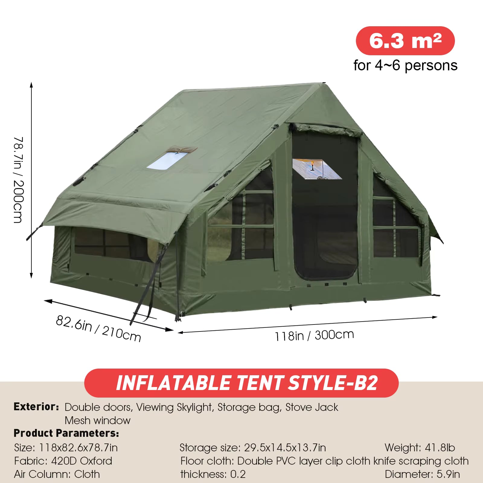 VELOCAMP™ Luxury Air Tent for 4-8 people